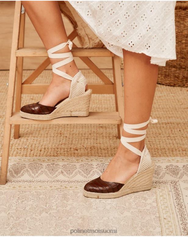 jalkineet FV60T474 Polin et moi espadrille nahkainen rania ruskea