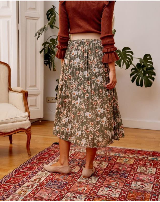 vaatetus FV60T299 Polin et moi laskostettu hame dunia kaki