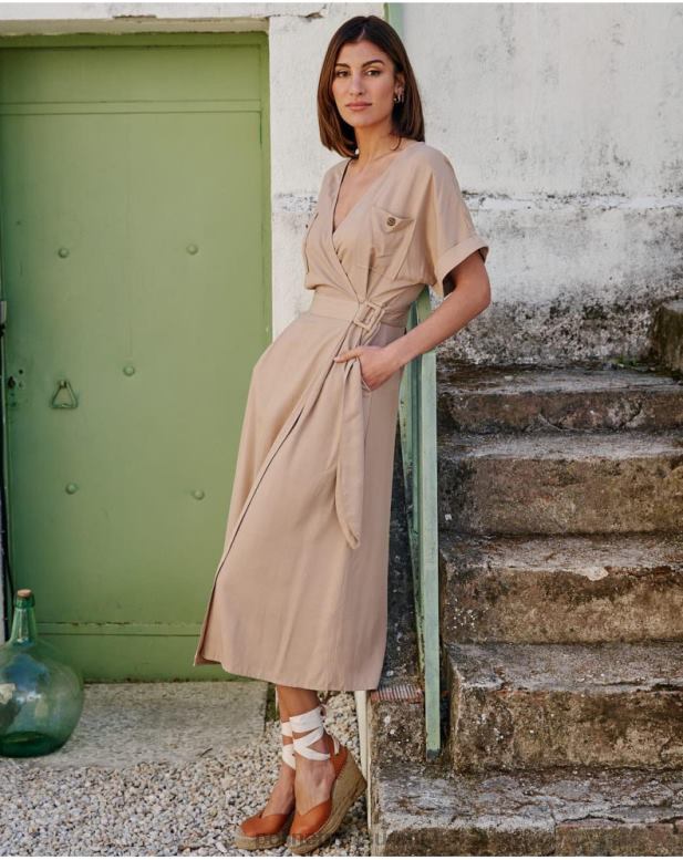 vaatetus FV60T109 Polin et moi dixie cross over -mekko beige