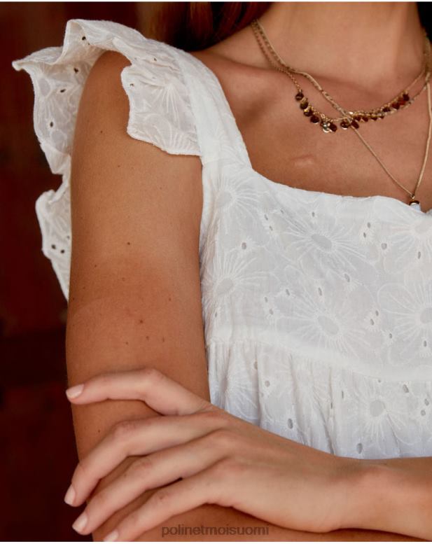 vaatetus FV60T121 Polin et moi cassandra brodeerattu mekko valkoinen