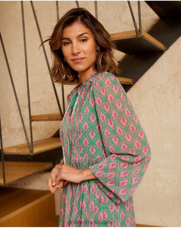 vaatetus FV60T135 Polin et moi rafaella geometrinen mekko Smaragdin vihreä