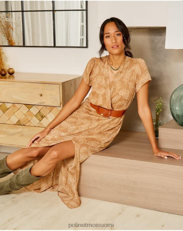 vaatetus FV60T137 Polin et moi bambina lehtiä mekko kameli