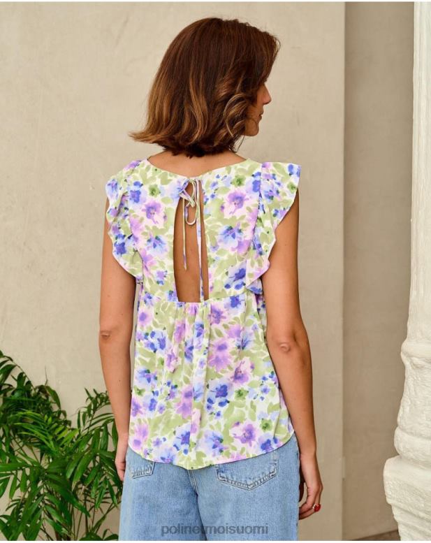 vaatetus FV60T183 Polin et moi kukkainen pusero heleonora omenanvihreä/minttu