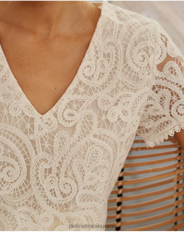 vaatetus FV60T248 Polin et moi brodeerattu bruma t-paita raaka