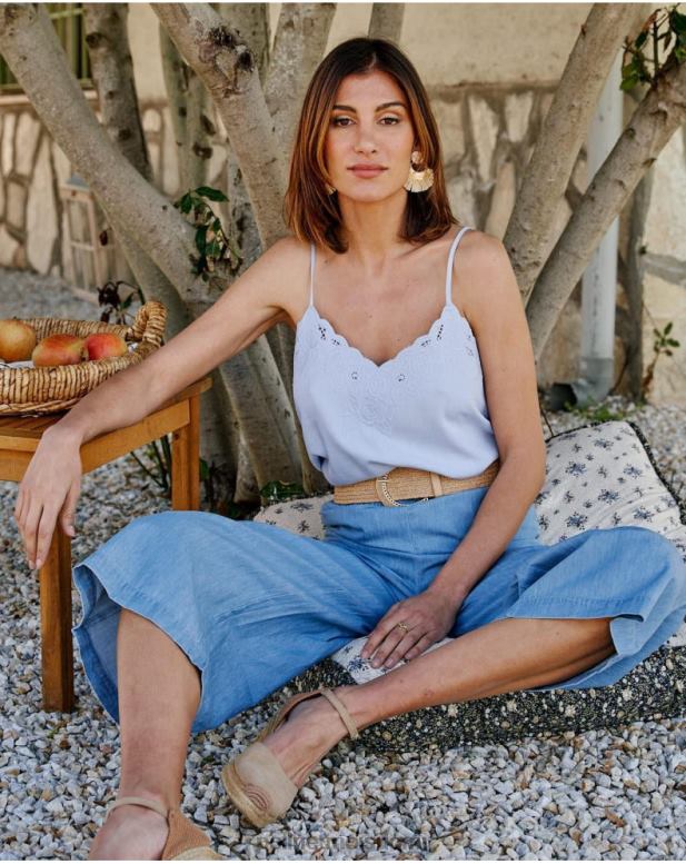 vaatetus FV60T264 Polin et moi malala brodeerattu toppi taivaallinen