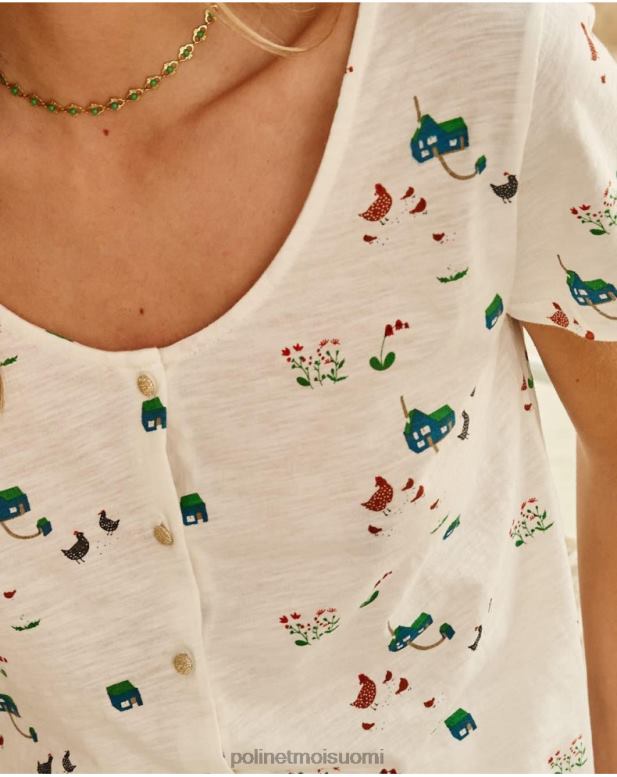 vaatetus FV60T267 Polin et moi t-paidan napit valkoinen