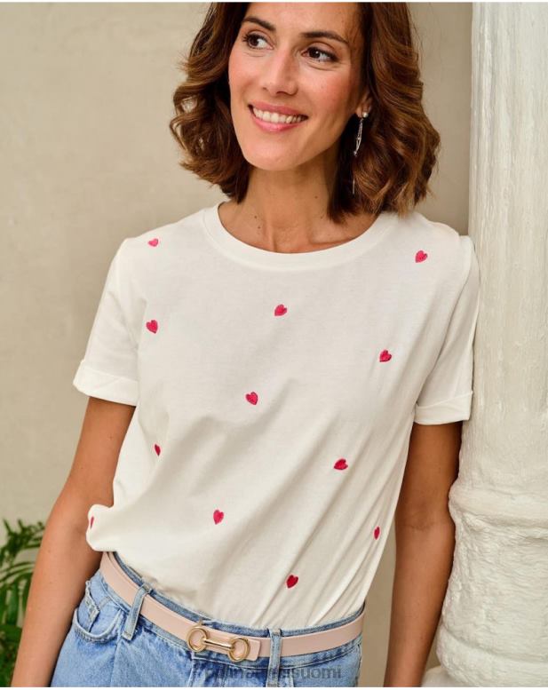 vaatetus FV60T282 Polin et moi idoya hearts t-paita valkoinen